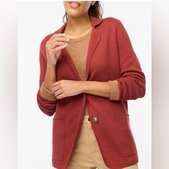 J. Crew Two Button Sweater Blazer Womens Medium New Cotton - Picture 1 of 9